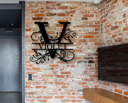 Personalized Family Name Metal Sign, Housewarming Gift, Metal Monogram Sign, Door Hanger, Last Name Sign, Metal Wall Art, Wedding Gift