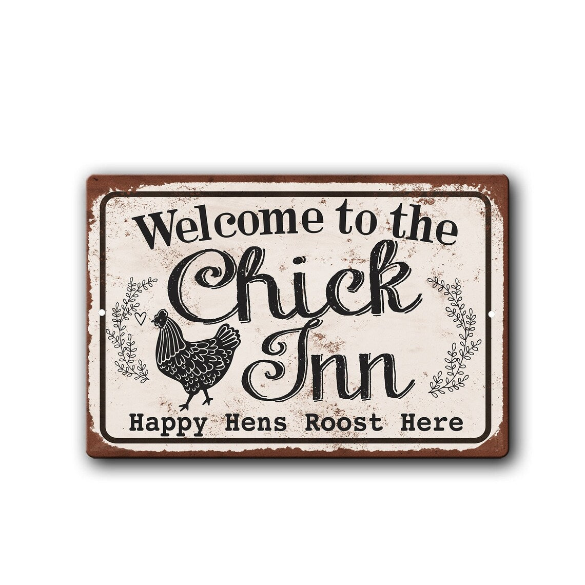 Welcome To The Chick Inn Cute chicken coop d cor Personalized metal sign, Chicken Coop Door Sign, Chick Inn sign, Funny chicken sign, cute chicken sign