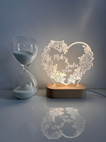 Custom Heart Led Light | Personalized Valentines Gift | Light up Sign | Logo Sign / Couples gift/ Gift for her / Anniversary gift