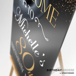 80th Birthday Sign, Personalized Welcome Sign for 80th Birthday Party, Custom 80th Birthday Party Welcome Sign, 80th Birthday Decorations