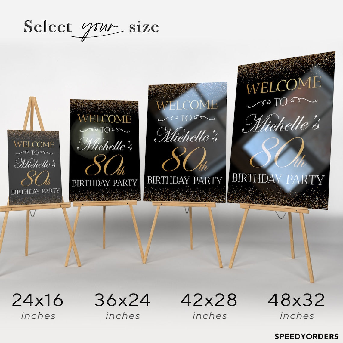 80th Birthday Sign, Personalized Welcome Sign for 80th Birthday Party, Custom 80th Birthday Party Welcome Sign, 80th Birthday Decorations