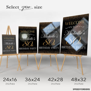 80th Birthday Sign, Personalized Welcome Sign for 80th Birthday Party, Custom 80th Birthday Party Welcome Sign, 80th Birthday Decorations