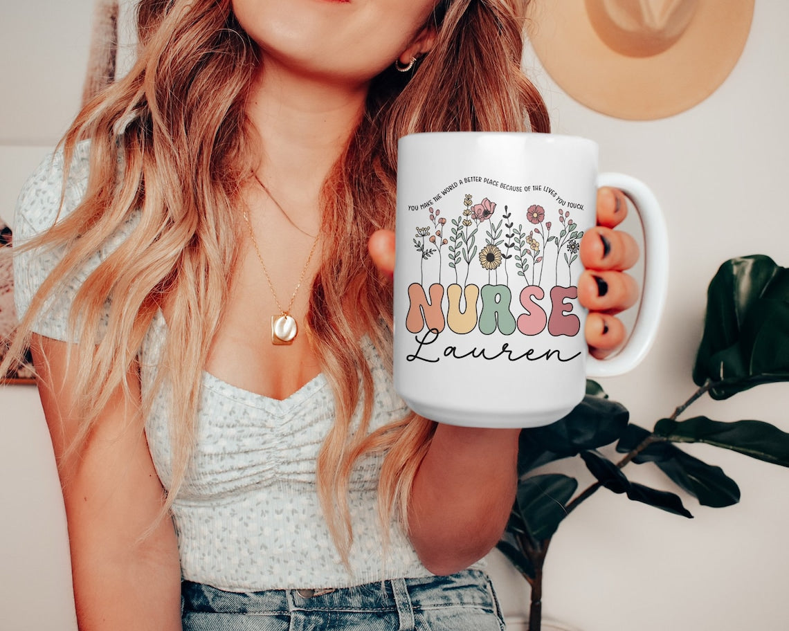Custom Nurse Mug, Personalized Nurse Coffee Mug, Custom RN Gifts, Nurse Gifts