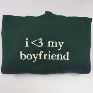 I Love My Girlfriend Hoodie, Couple Embroidered Hoodie, Couples Gifts Valentines Day, Gift for Him, Gift for Her