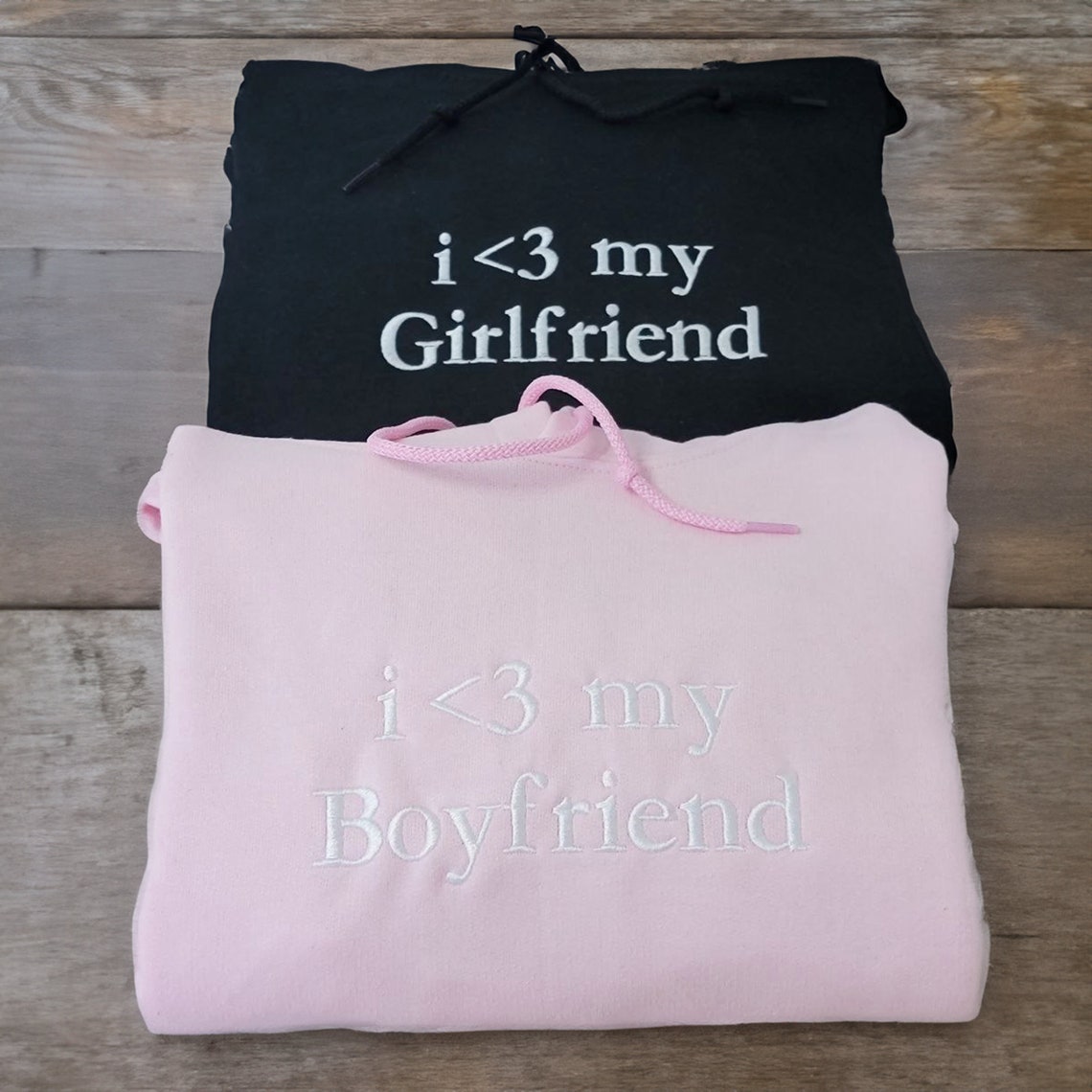 I Love My Girlfriend Hoodie, Couple Embroidered Hoodie, Couples Gifts Valentines Day, Gift for Him, Gift for Her