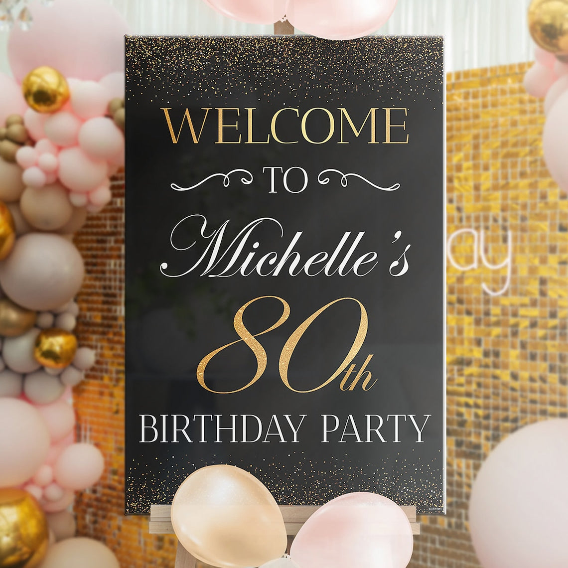 80th Birthday Sign, Personalized Welcome Sign for 80th Birthday Party, Custom 80th Birthday Party Welcome Sign, 80th Birthday Decorations