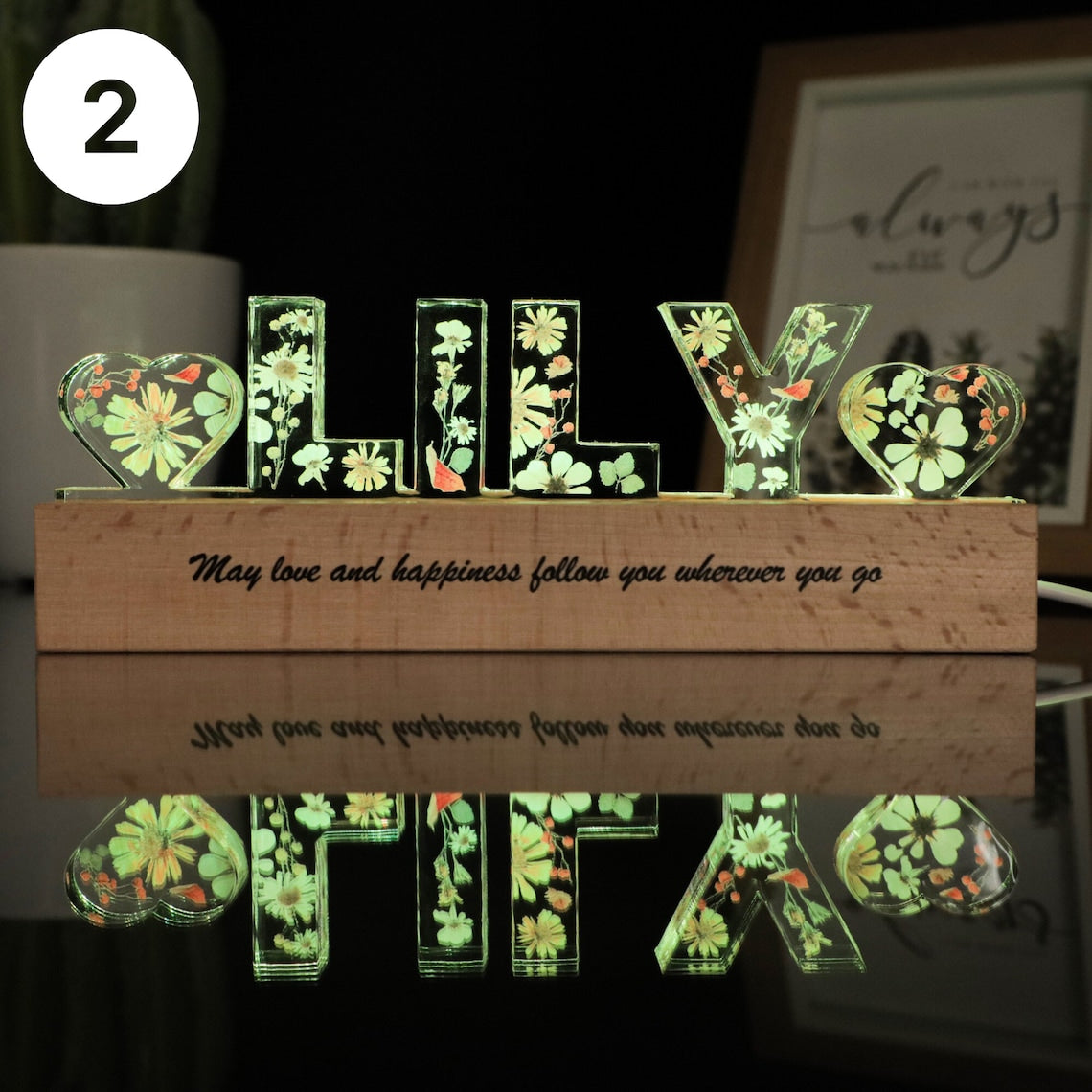 Personalized Flower Night Light Gift for baby, flower girl gift, Custom Name Night Light, Personalized birthday gift for her, Gift for Niece