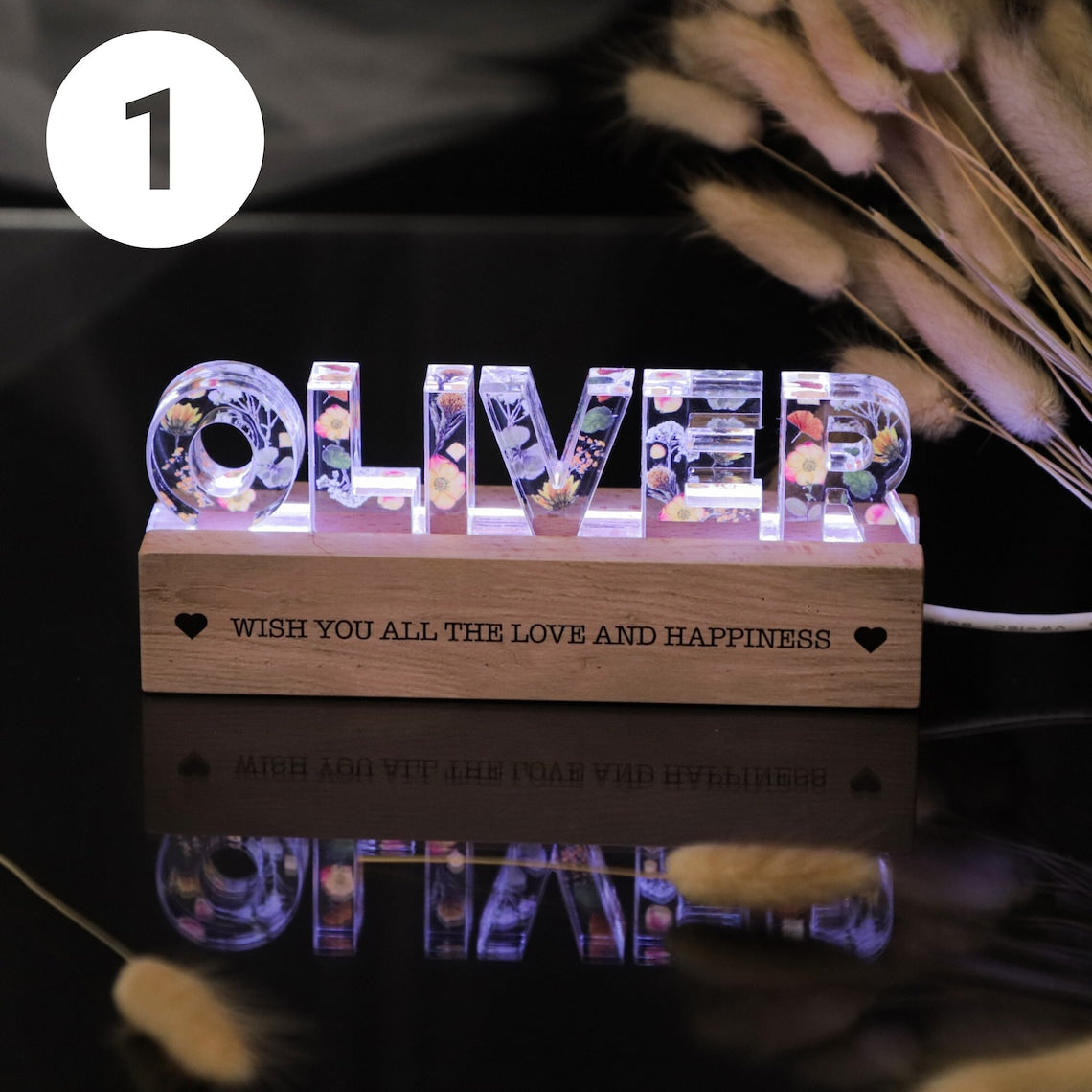 Personalized Flower Night Light Gift for baby, flower girl gift, Custom Name Night Light, Personalized birthday gift for her, Gift for Niece