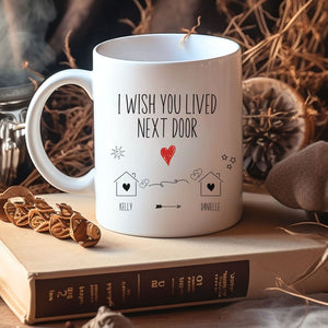 Best Friend Gift, Custom Bestie Coffee Mug, Unique Cute Personalized BFF Gift, Long Distance Friendship, Moving Away Present Ceramic Tea Mug