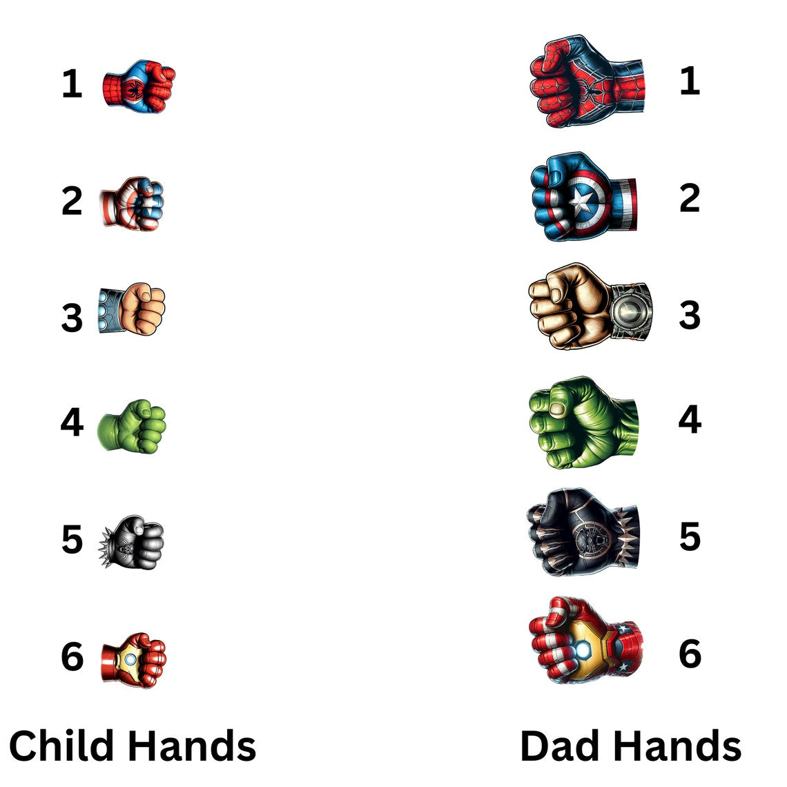 Personalized Superhero Dad Fist Bump Up to 6 Kids Mug , 11oz Mug , Dad 11oz Mug , Fathers Day Coffee Mugs ,Father Hand Mug