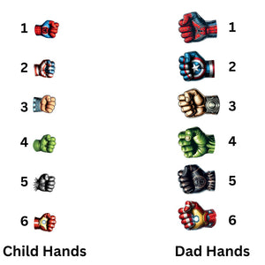 Personalized Superhero Dad Fist Bump Up to 6 Kids Mug , 11oz Mug , Dad 11oz Mug , Fathers Day Coffee Mugs ,Father Hand Mug