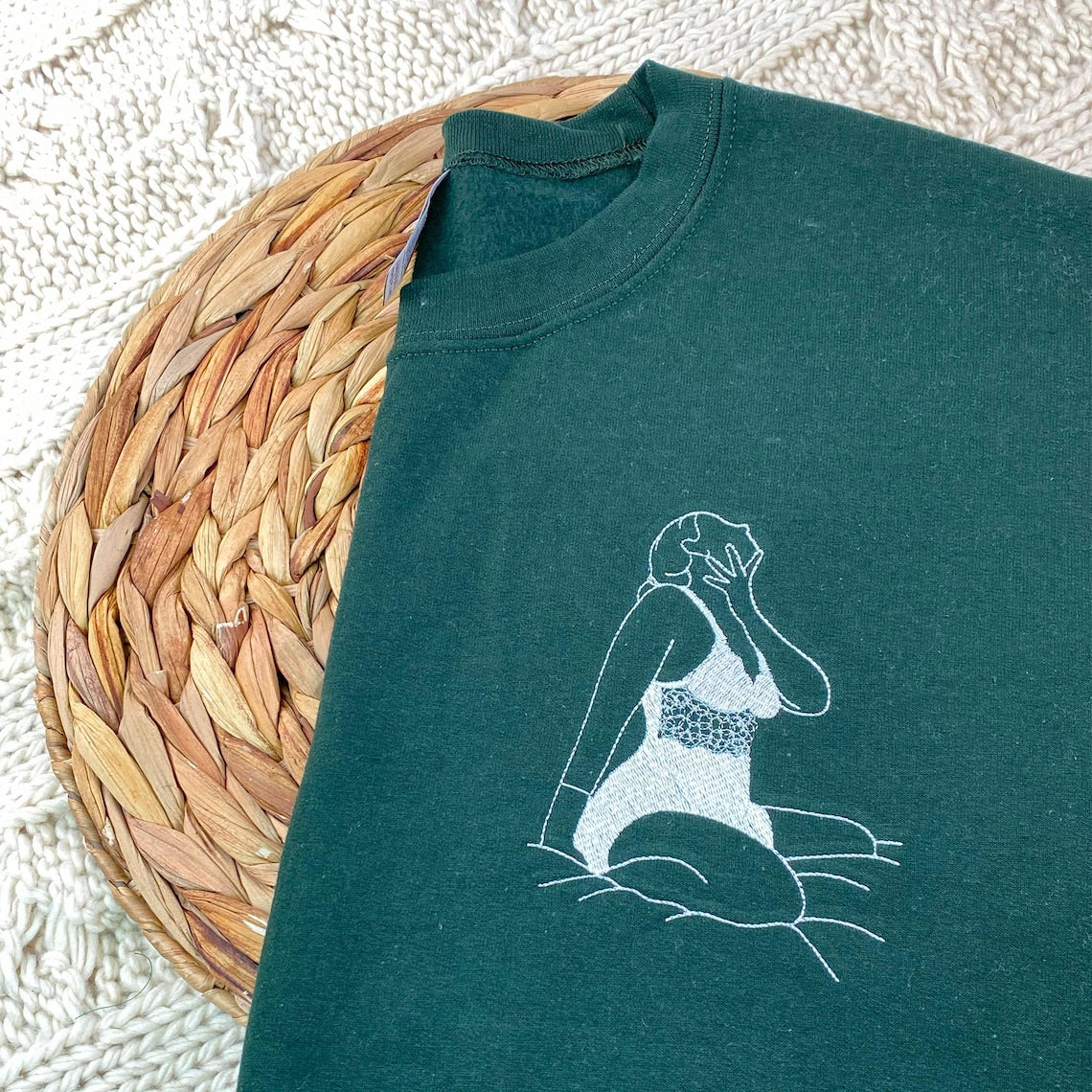 Custom Embroidered Spicy Portrait Sweatshirt Using Your Photo, Personalized Outline Portrait Shirt For Boyfriend Husband, Anniversary Gift