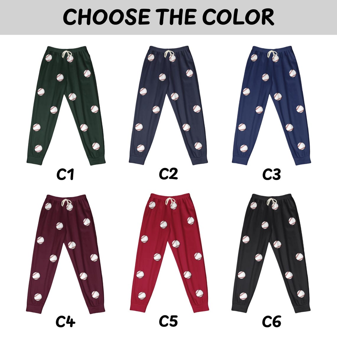 Baseball Custom Name, Number - Personalized Sweatpants