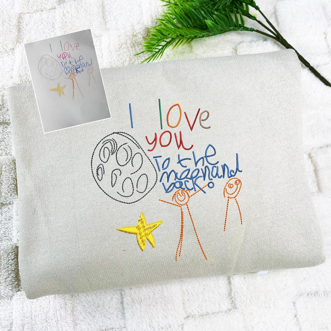 Custom Kids Drawing Sweatshirt, Kids Art Shirt, Custom Gift for Mom, Custom Gift for Dad, Christmas Gift, Grandparents Personalized Gift