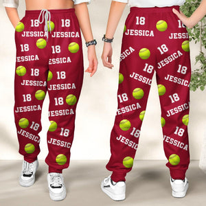 Softball Custom Name, Number - Personalized Sweatpants
