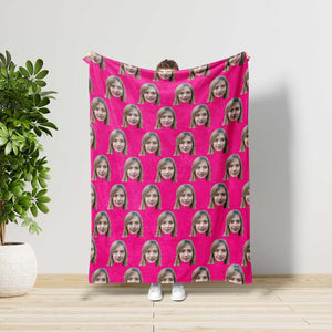Funny Face Blanket, Father s Day Gift Dad, Customized Teen Birthday Gift, Fall Winter Picture Blanket, Unique Holiday Christmas Gift Family