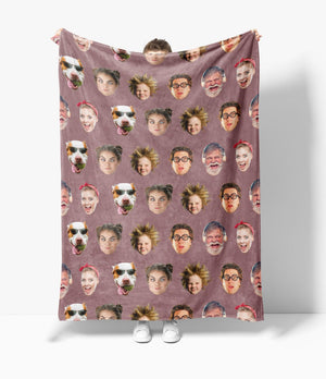 Funny Face Blanket, Father s Day Gift Dad, Customized Teen Birthday Gift, Fall Winter Picture Blanket, Unique Holiday Christmas Gift Family