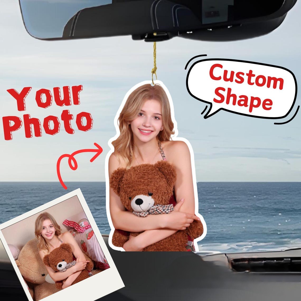 Custom Car Air Freshener,Photo Car Air Freshener,Personalized Gift,Memorial Pet Car Freshener,Personalized Funny Car Accessories,Custom Gift