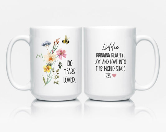 100th Birthday Gift, 1925 Birthday, 100th Birthday Mug, 100 Year Old Birthday, 100th Birthday Gift for Women