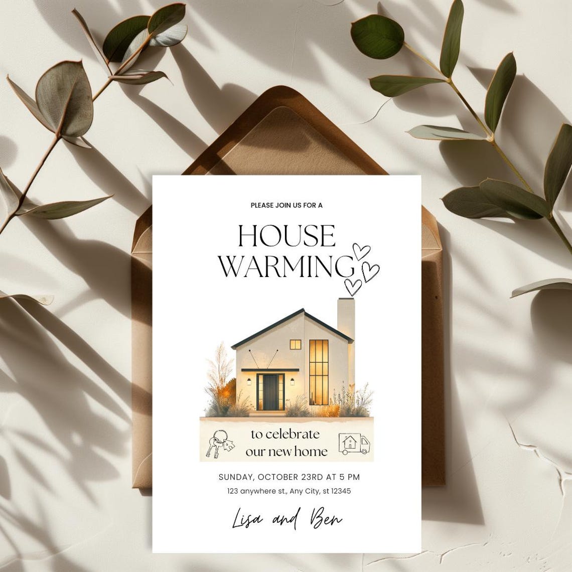 Housewarming Party Invitation Card Editable Housewarming Invite Modern Housewarming Invitation New Home