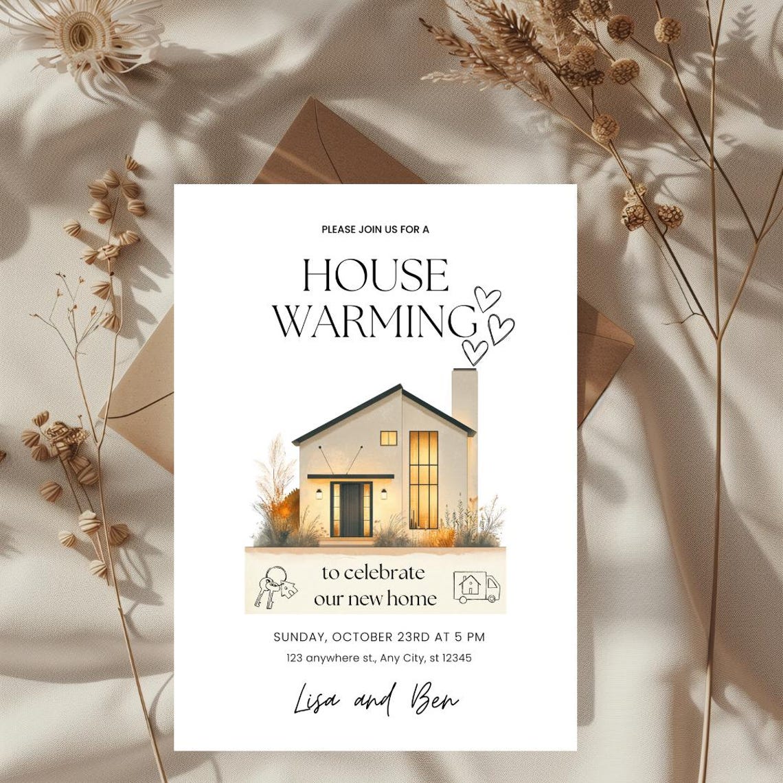 Housewarming Party Invitation Card Editable Housewarming Invite Modern Housewarming Invitation New Home