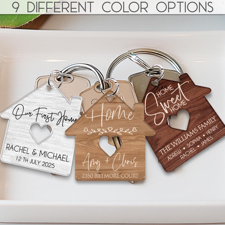 New Home Keychains, Housewarming Gift for Couple, Custom Our First Home Keychain, First Home Gift Keyrings, My First Home Keepsake Keychains
