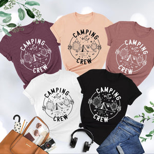 Camping Crew 2025 Shirt, Family Camping Gift, Matching Camping Tees, Girls Camping, Family Trip, Girls Vacation, Campfire, Camp Lover Gift