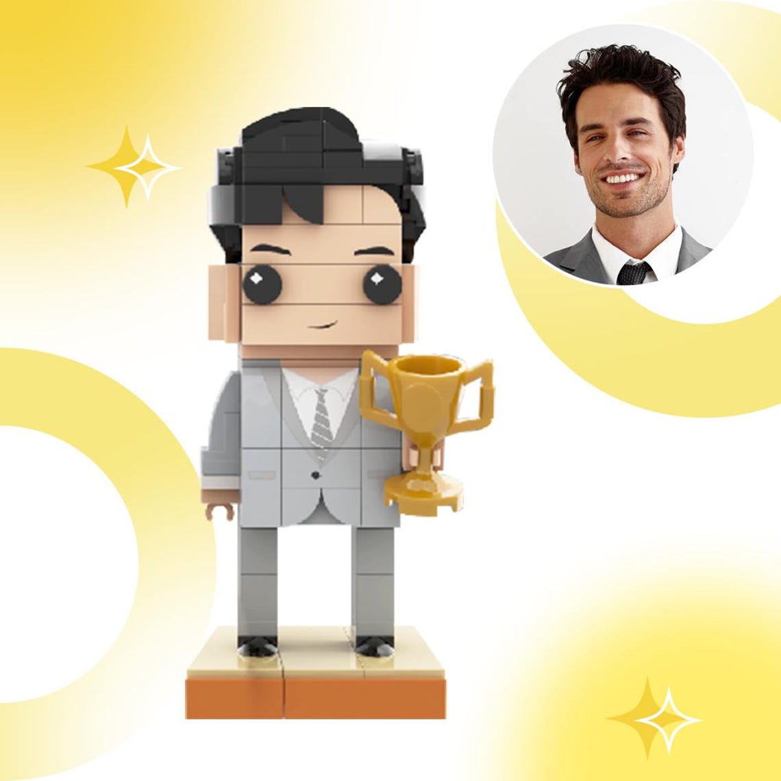 Full Body Custom 1 Person Brick Figures Custom Brick Figures with Frame Small Particle Block Toy Gifts for Girlfriend, Gift for Her, Unique