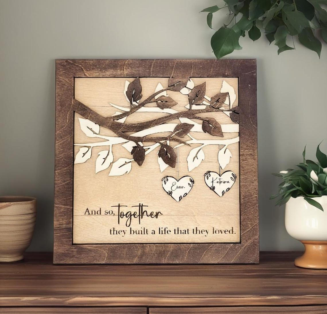 Personalized Wooden Sign, Personalized Name Sign, Anniversary Gift Couples, Couples Custom Wood Sign, Gift for Couple, Gift for Her