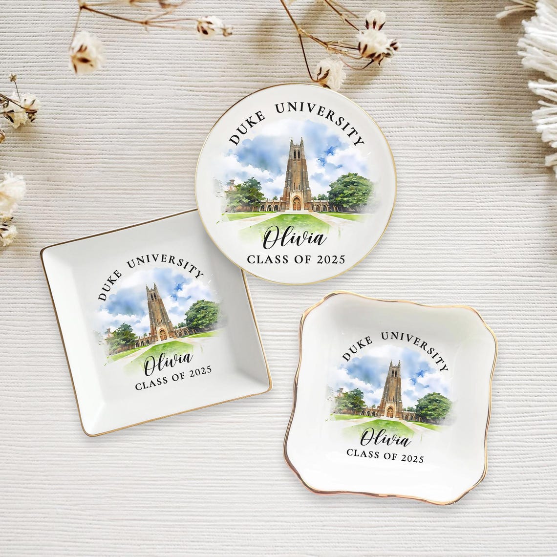 Custom University Photo Jewelry Dish, Class Of 2025, Graduation Gift For Her, Senior 2025 Gift, Personalized Trinket Dish, Grad Gift For Her