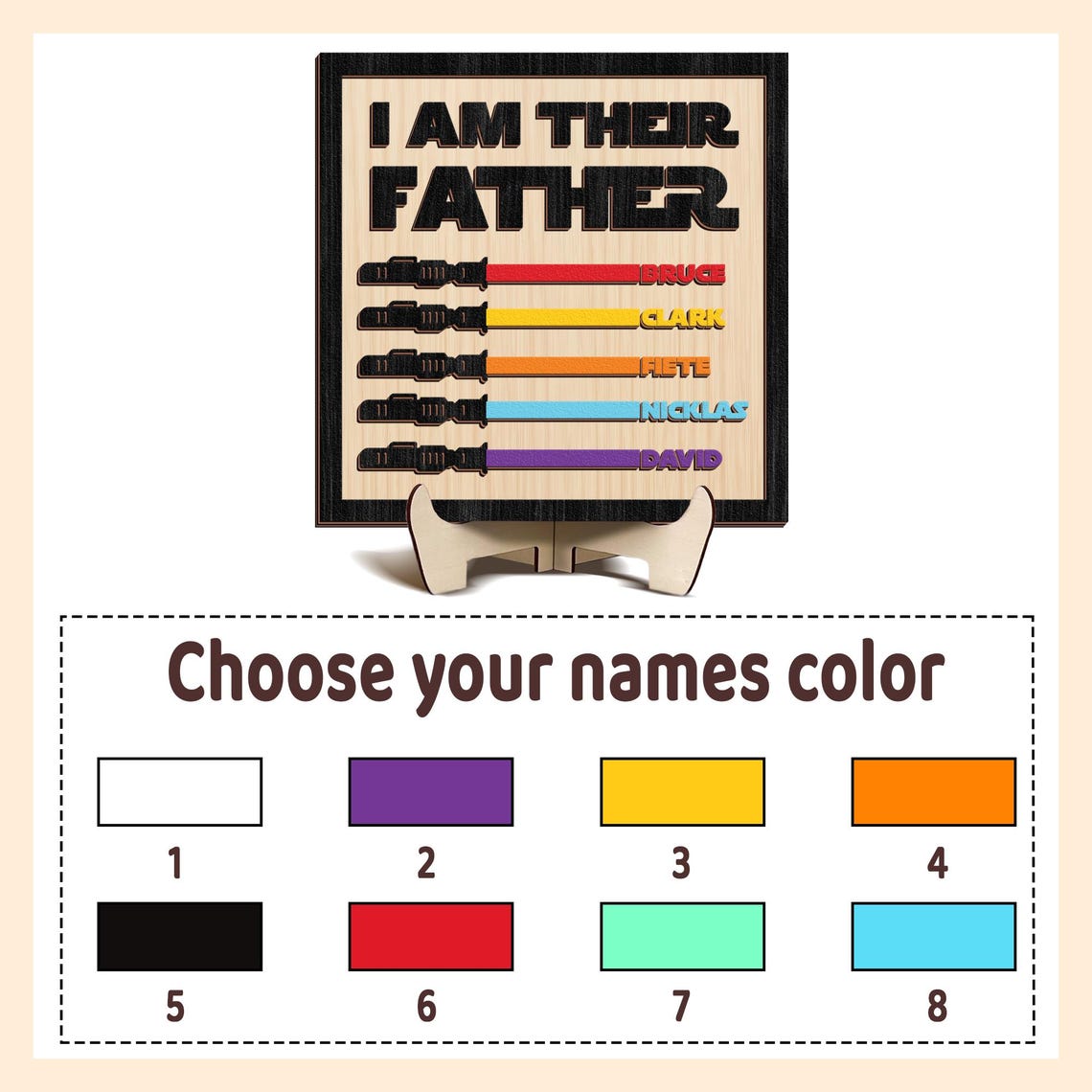 Personalized Father's Day Gifts, Custom Wooden Family Sign, I Am Their Father Sign, Gift For Dad, Grandpa Gift, Gift For Him, Best Dad Ever.