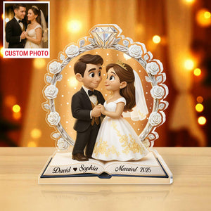 Custom Wedding Gift Acrylic Plaque, Anniversary Gift Mr & Mrs Keepsake, Just Married Gifts for Couple, Date Keepsake Gift, Wedding Plaque