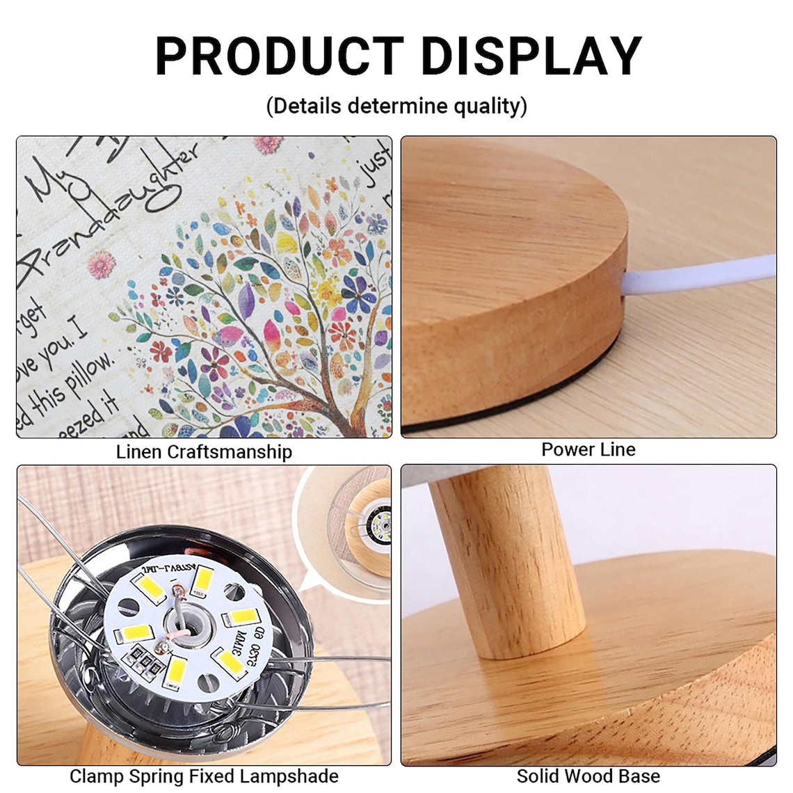 Customized Fabric Lamp To my granddaughter Color Tree, Gift for granddaughter birthday, from grandma for granddaughter