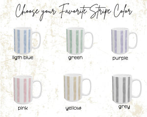 Personalized Baby Face - Stripe Baby Picture Cup, New Grandparents, New Mom, Dad Gift