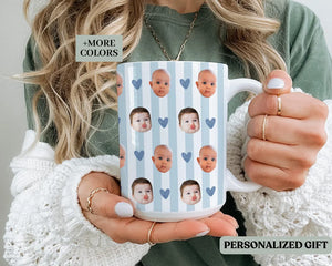 Baby Face Striped Cup - Funny Gift Keepsake Mug For Family