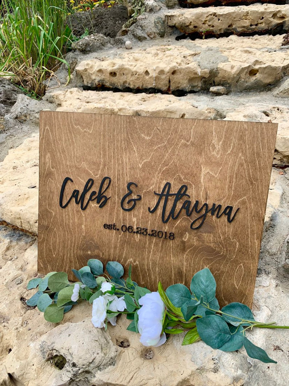 Wedding guest book alternative | Wedding welcome sign | Last name sign | Family name sign | Wedding date wood sign | Wood guestbook