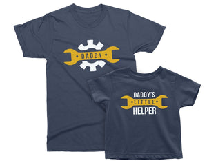 Daddy & Daddy's Little Helper. Father's Day gift for Father, Son, Daughter, Baby. Matching Mechanic T-shirts