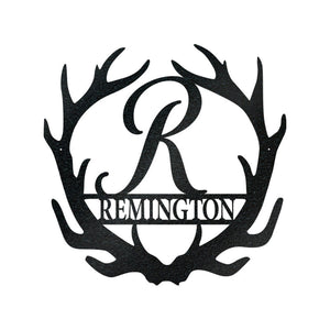 Antler Monogram Letter Sign, Home Decor, Hunter Gift, Elk Deer Camp Sign, Christmas Gift For Him, Deer Name Metal Sign, Fathers Day Gift