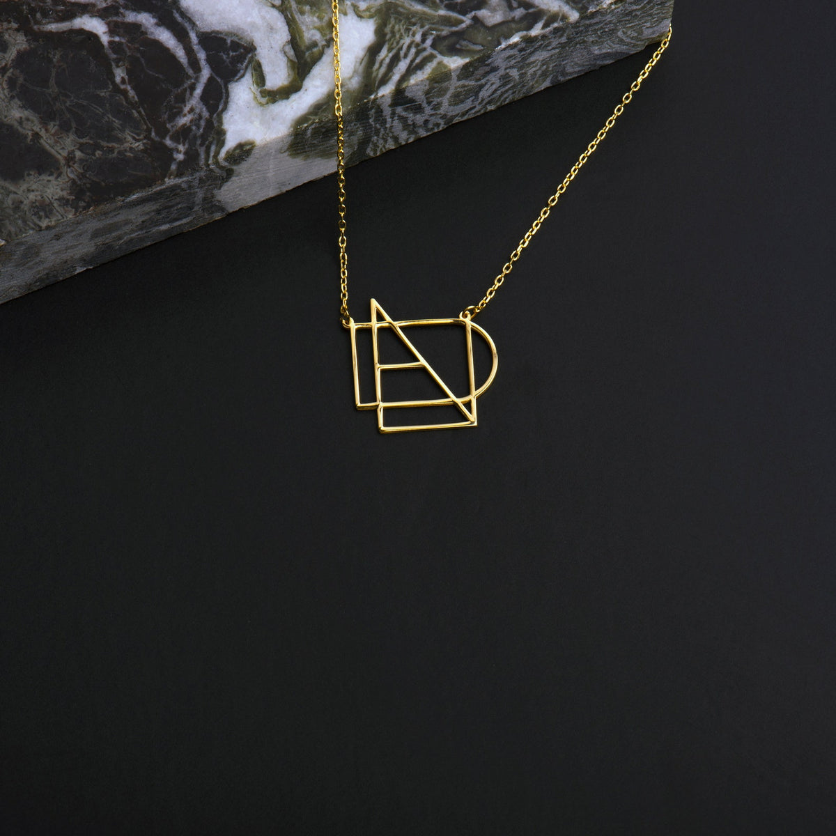 Graduation Gift Name Necklace, Custom Name Initials Monogram Name Necklace, Geometric Name Necklace Hidden Message Pendant