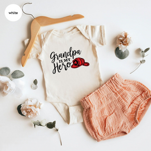 Grandpa is My Hero Baby, Fireman Toddler Shirt, Firefighter Fireman Baby Gift, New Grandfather Gift Idea