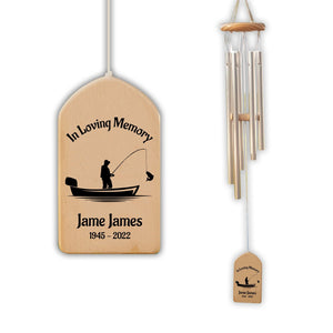 Fishing With The Angels Fisherman Memorial Personalized Wind Chime, Remembrance Loss Gift, Father Husband Sympathy In Loving Memory Sign il_1588xN.3668857482_ijip.jpg?v=1712129026