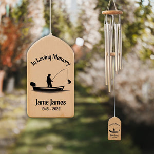 Fishing With The Angels Fisherman Memorial Personalized Wind Chime, Remembrance Loss Gift, Father Husband Sympathy In Loving Memory Sign il_1588xN.3668857556_py8v.jpg?v=1712129026