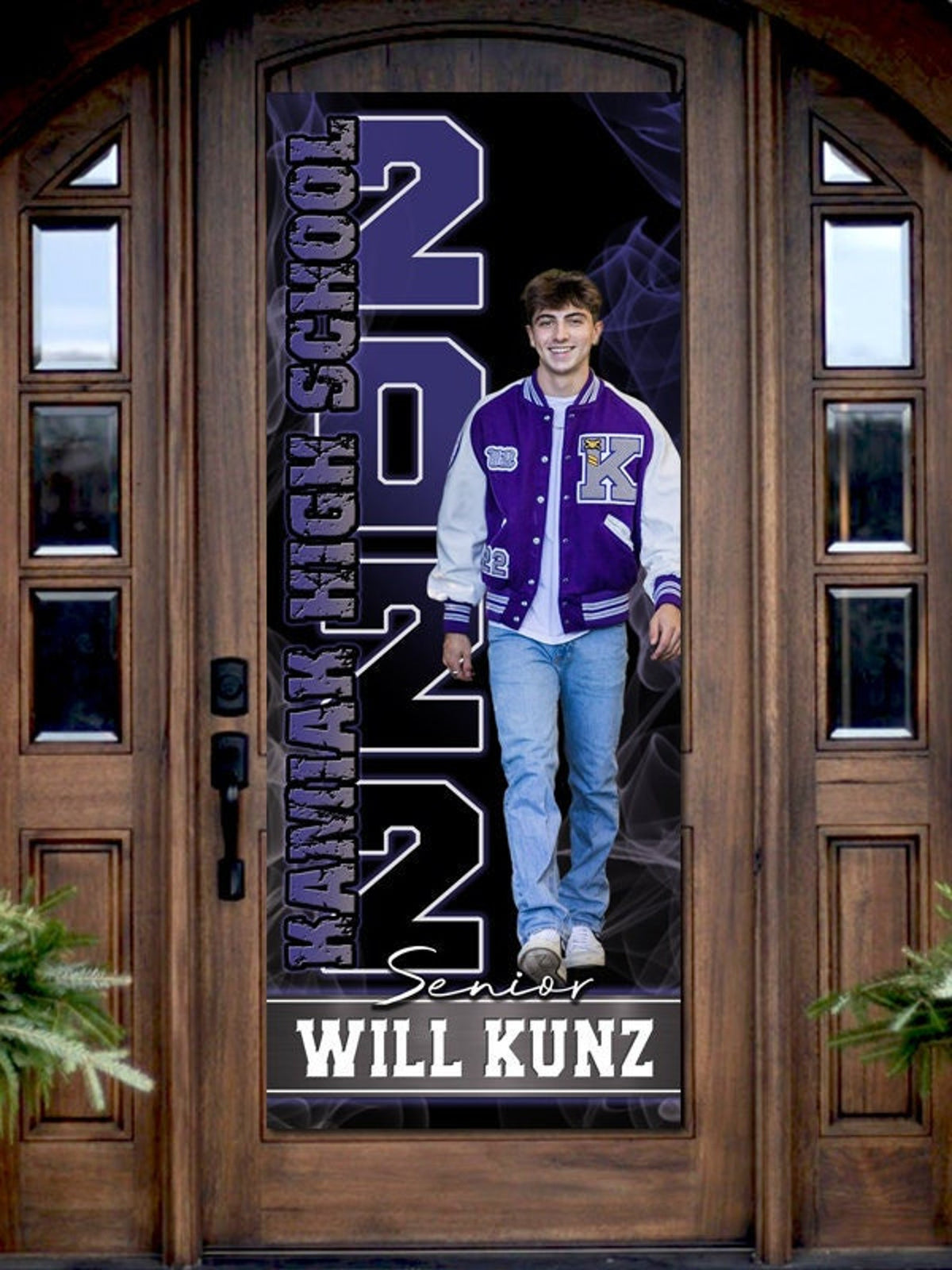 Class of 2024 2025 - Senior Door Banner - Printed Banner or Digital - Custom & Personalized - Graduation Party Decoration, School Photo