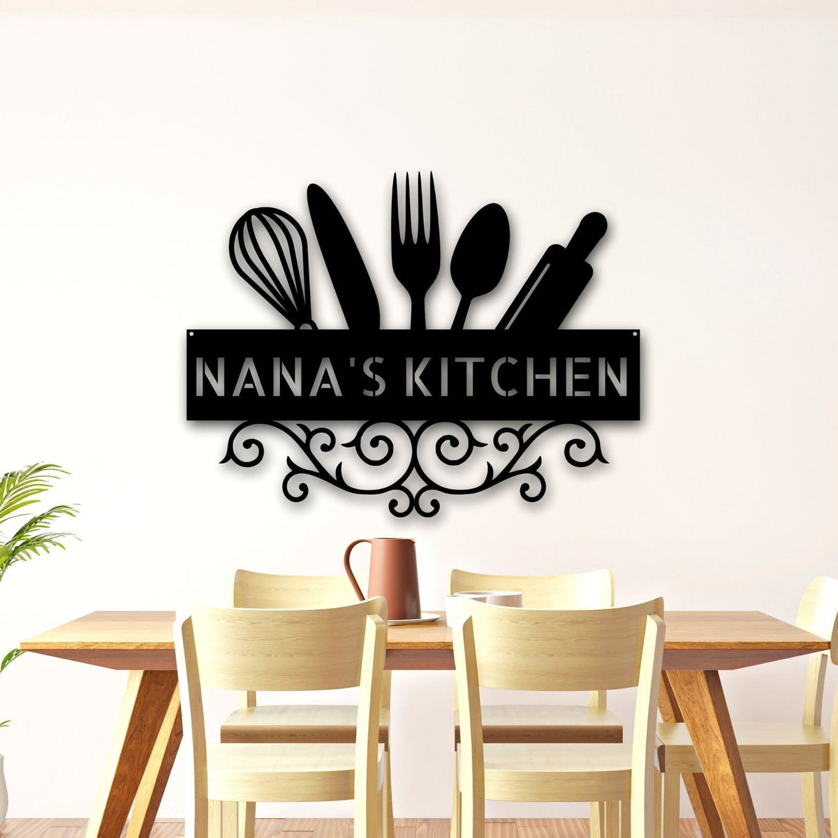 Kitchen Gifts, Custom Metal Sign for Kitchen, Personalized Kitchen Signs, Kitchen Wall Decor, Nana Mothers Day Gift, Custom Kitchen Sign