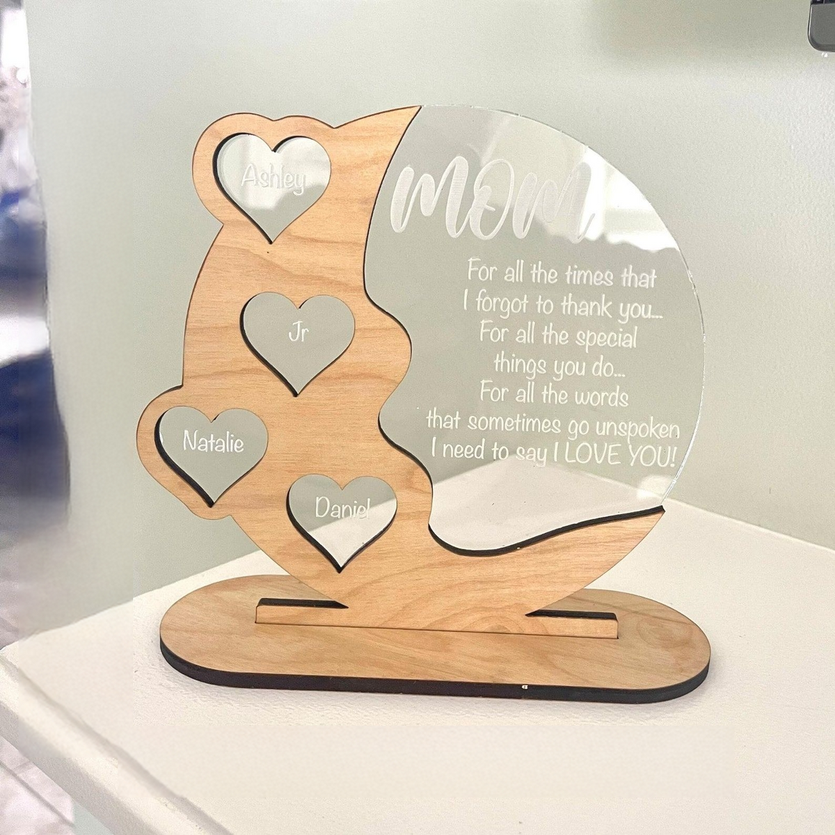 Mother's Day Personalized, Acrylic, wood Plaque,Grandma,Nana, Mothers Day Sign,Mothers Day Gift,Personalized Gift,Gift for Mom