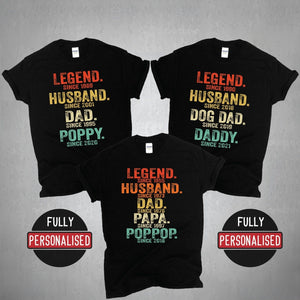 Personalized Vintage Legend Husband Daddy Grandpa T-Shirt
