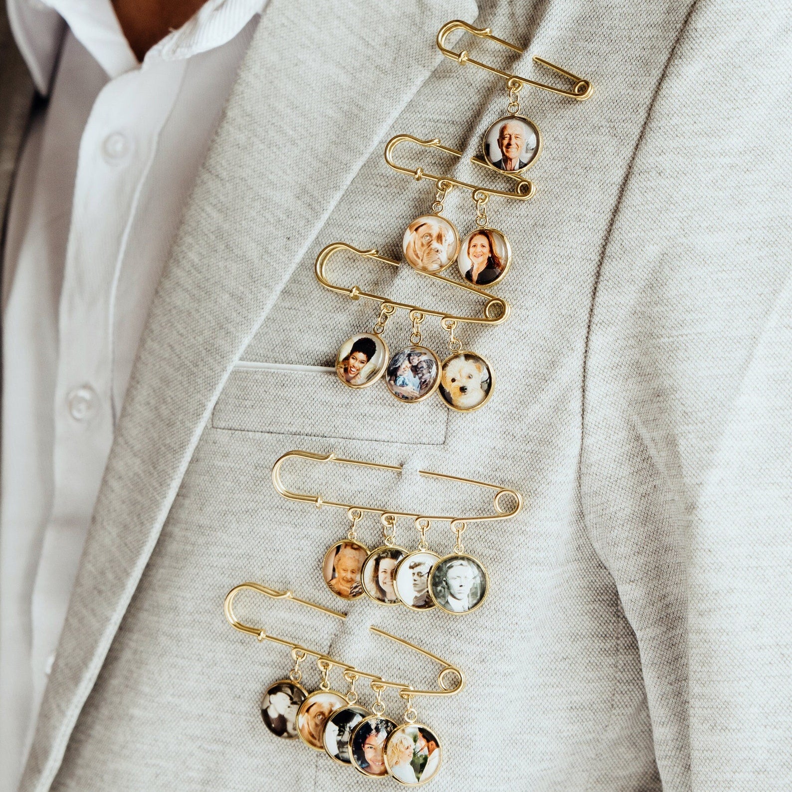 Gift For Groom From Bride on Wedding Day, Custom Photo Boutonniere Lapel Pin, Father of the Groom or Bride Gift