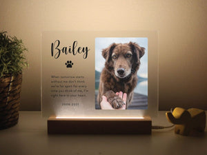 Pet Memorial Custom Photo LED Wooden Base, Pet Sympathy Gift, Personalized Gifts for Pet Loss