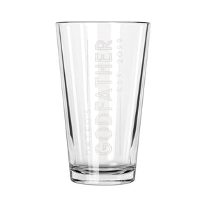 Personalized Godfather Beer Glass - Engraved Pint Glass, Godfather Gifts, Baptism Presents