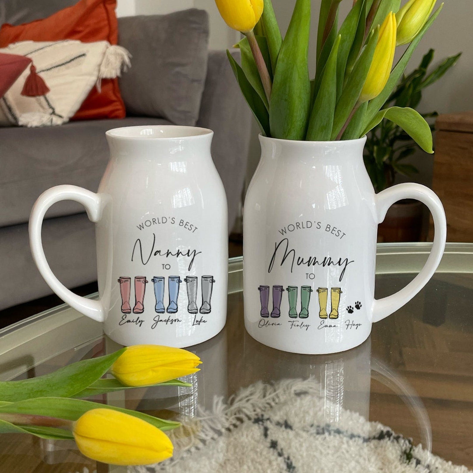 Personalised Mother's Day Jug - Mother's Day Vase - Mother's Day Gift - Nan Gifts - Mum Gift - Gifts for Mum - Gardening Gifts - Flower Vase